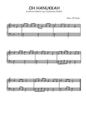 Téléchargez l'arrangement pour piano de la partition de Oh Hanukkah en PDF